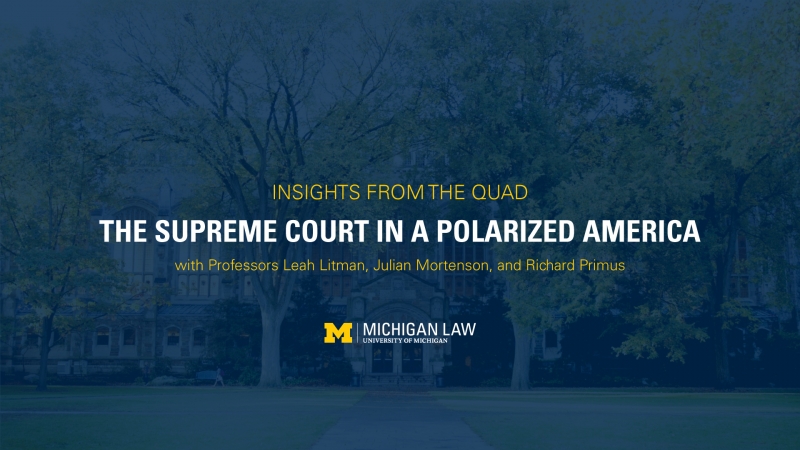Title card for "The Supreme Court in a Polarized America"