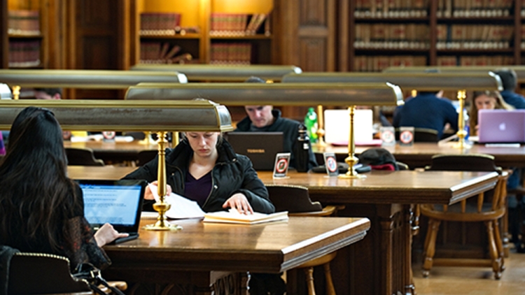 Students studying in the Reading Room