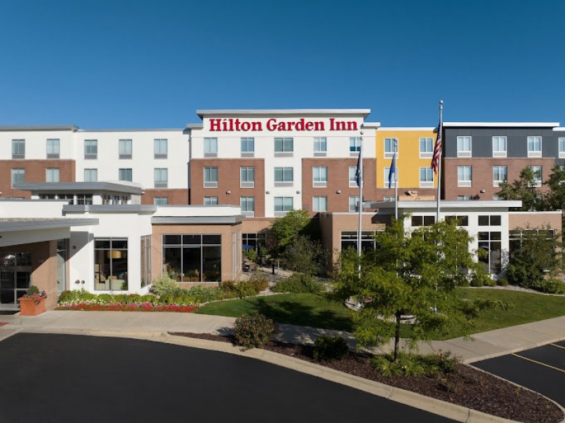 Exterior view of the Hilton Garden Inn.
