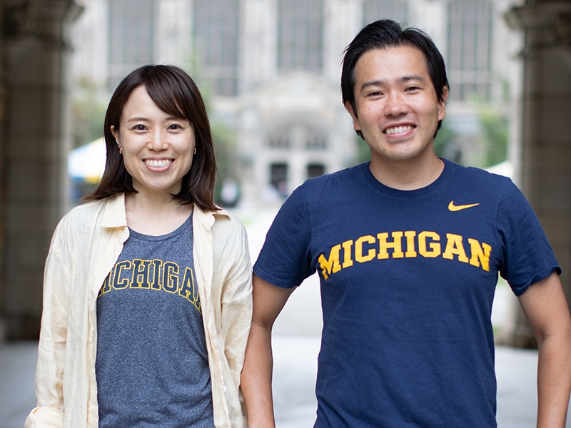 Current LLM students Kaoru and Kosuke Terauchi in the Law Quad