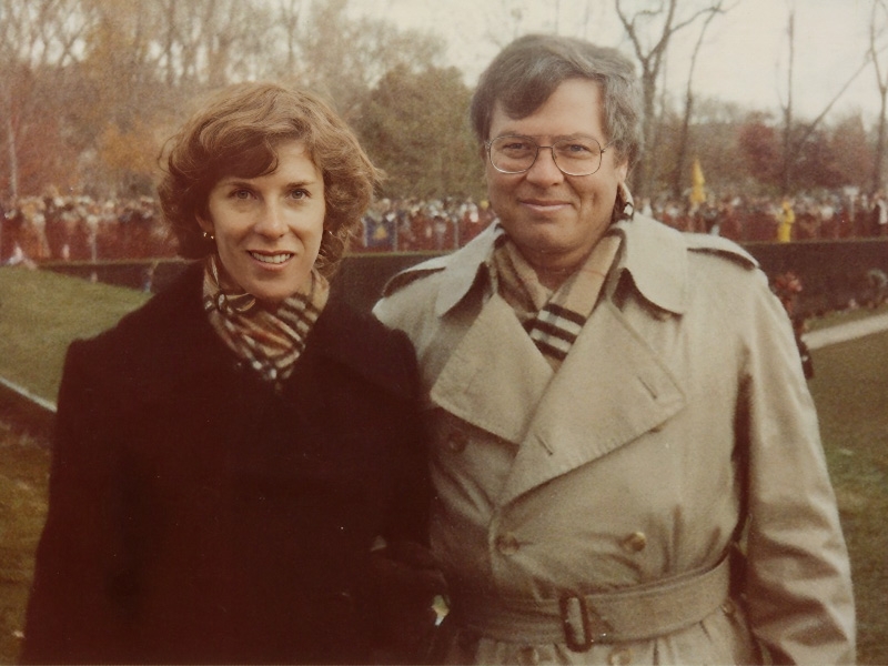 Lynda Zengerle, ’72, and Joe Zengerle, ’72, at the dedication of the Vietnam Veterans Memorial in 1982.
