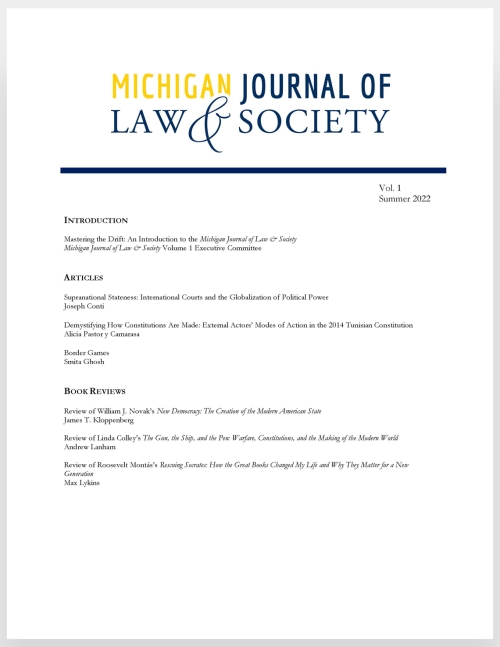 The theme of the inaugural issue of the journal centers on sovereignty, states, and inclusion