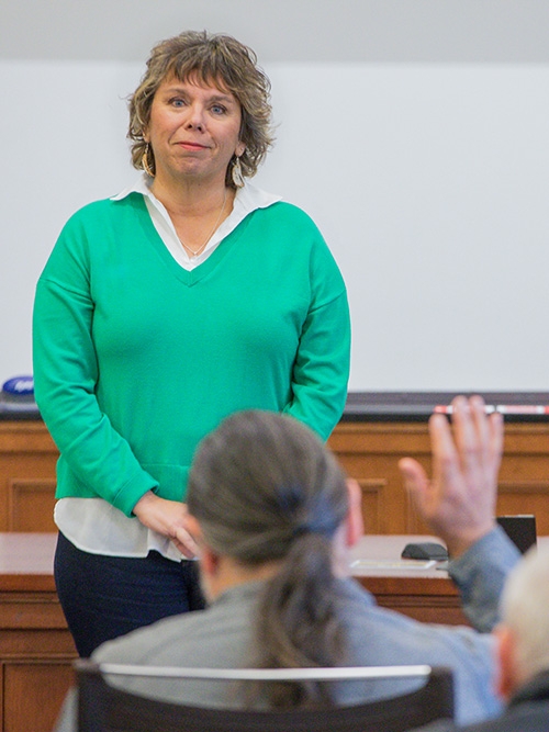 Anne McKeig speaking at the Tribal State Federal Judicial Forum Meeting