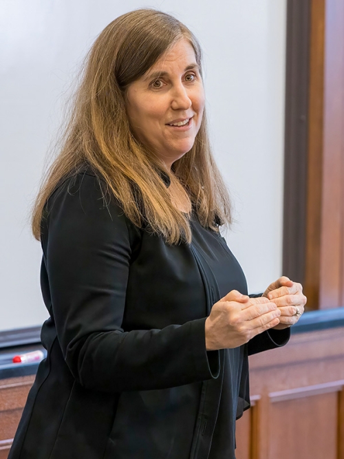 Eve Primus speaking to a classroom full of Michigan Law students.