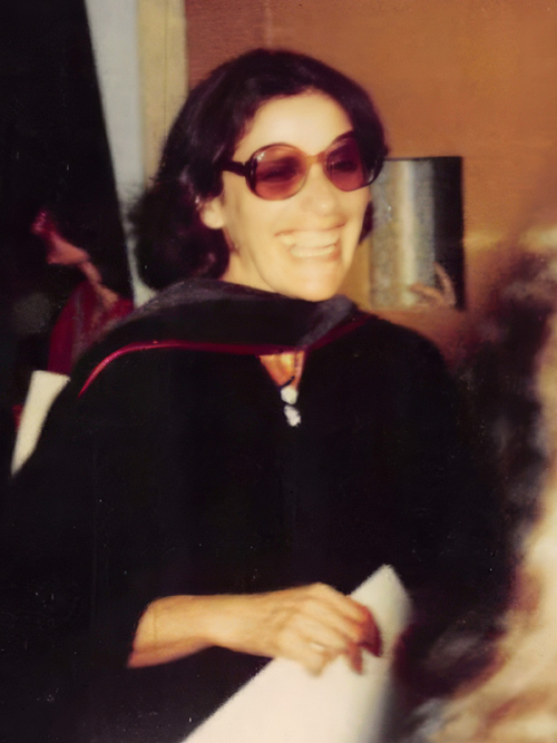Ellen Harris, the judges’ mother, at her graduation in 1980.