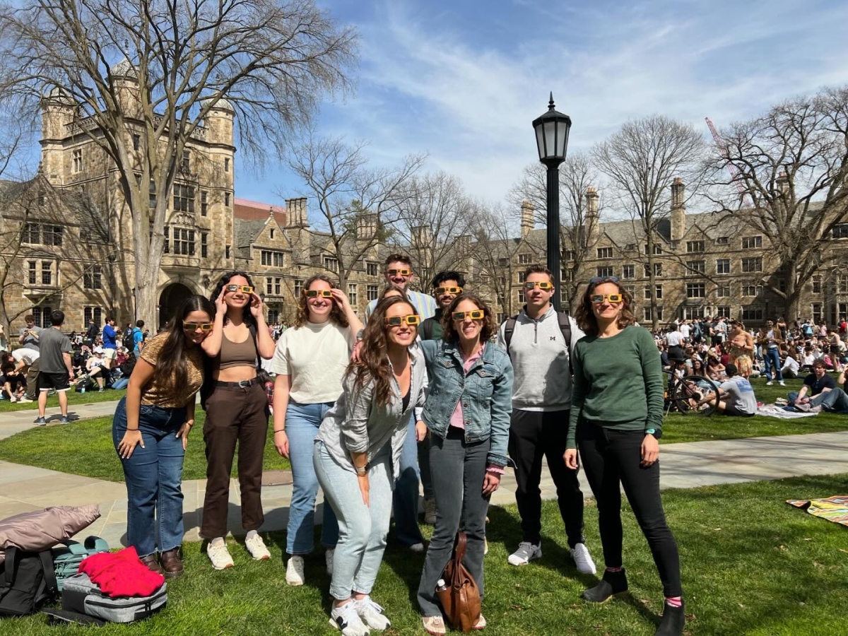  A group photo of the PAC students and professors in the Law Quad.