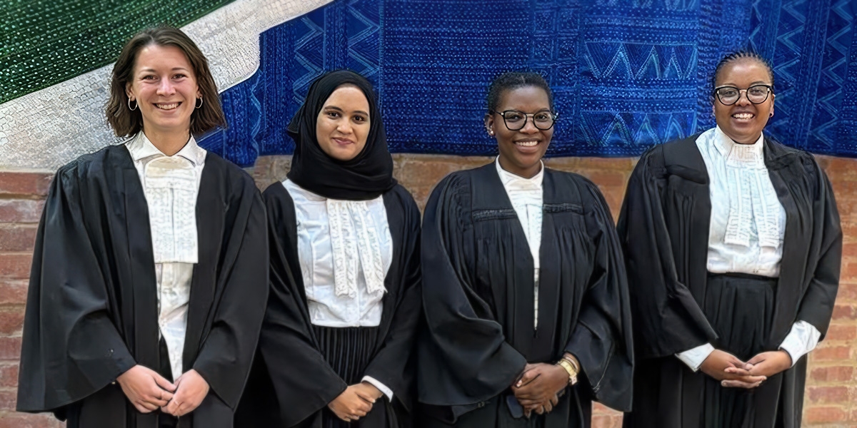 Lara Geldsetzer with fellow judges of South Africa's court.