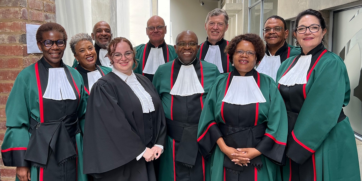 Marcie Rotblatt with fellow judges of South Africa's court.