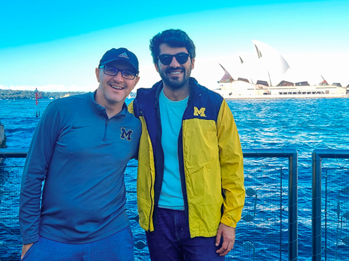 Bruno Cunha and Kushagr Bakshi in Australia with the Sydney Opera House in the background