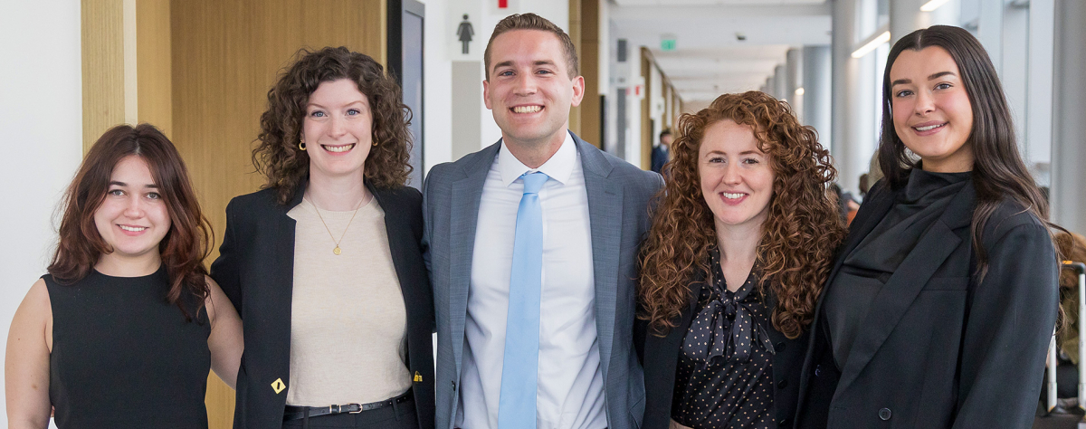Students from the Michigan Law Innocence Clinic gathered at the courthouse.