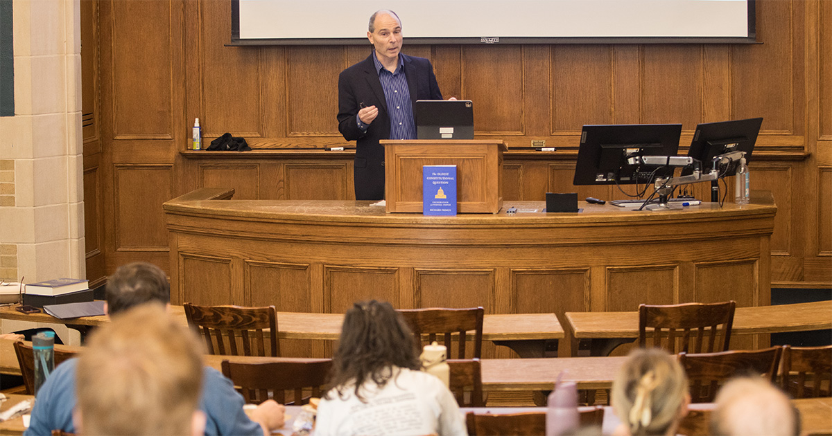 Richard Primus spoke about his book The Oldest Constitutional Question at an award presentation.