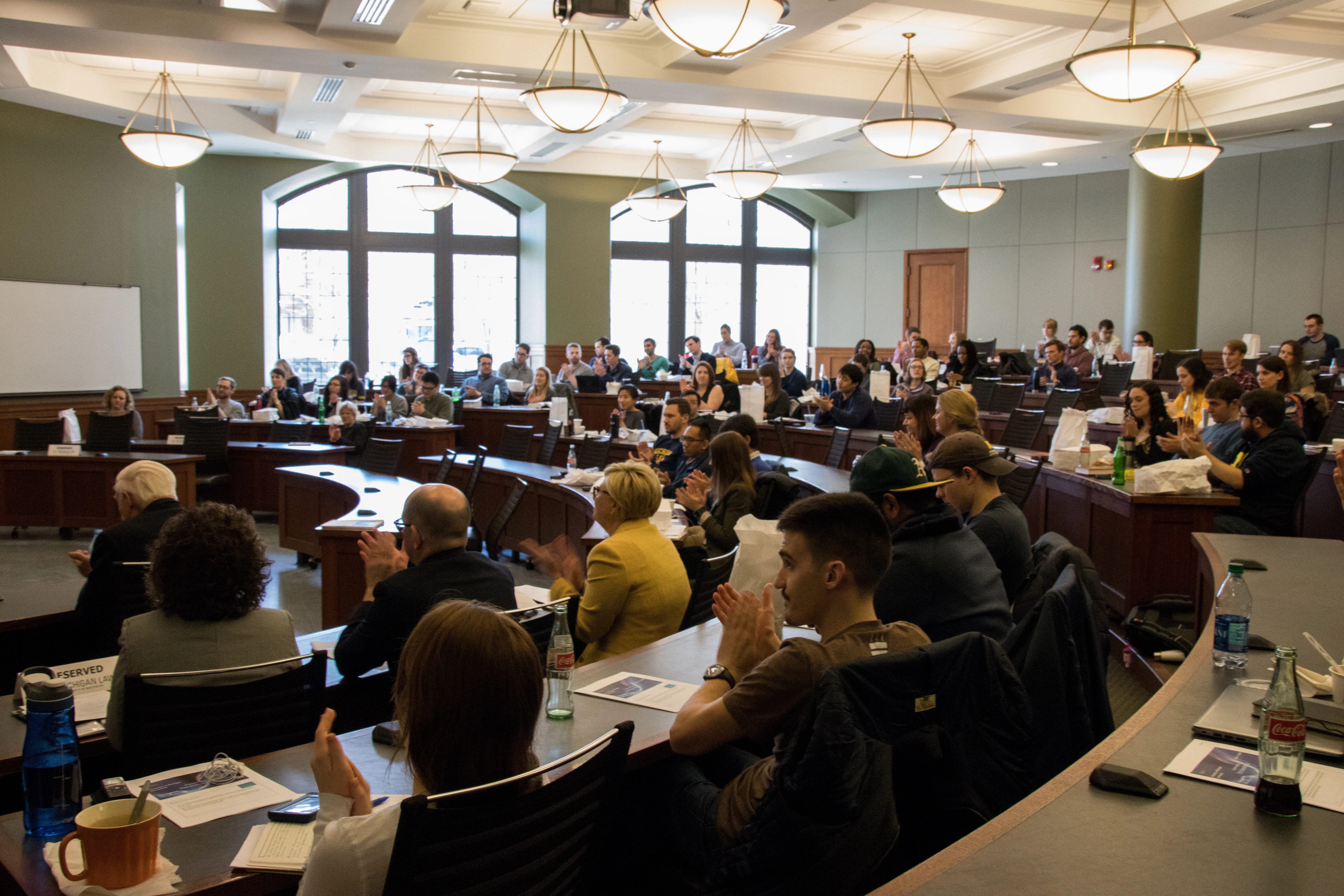 Students in a classroom during Pogue Panel