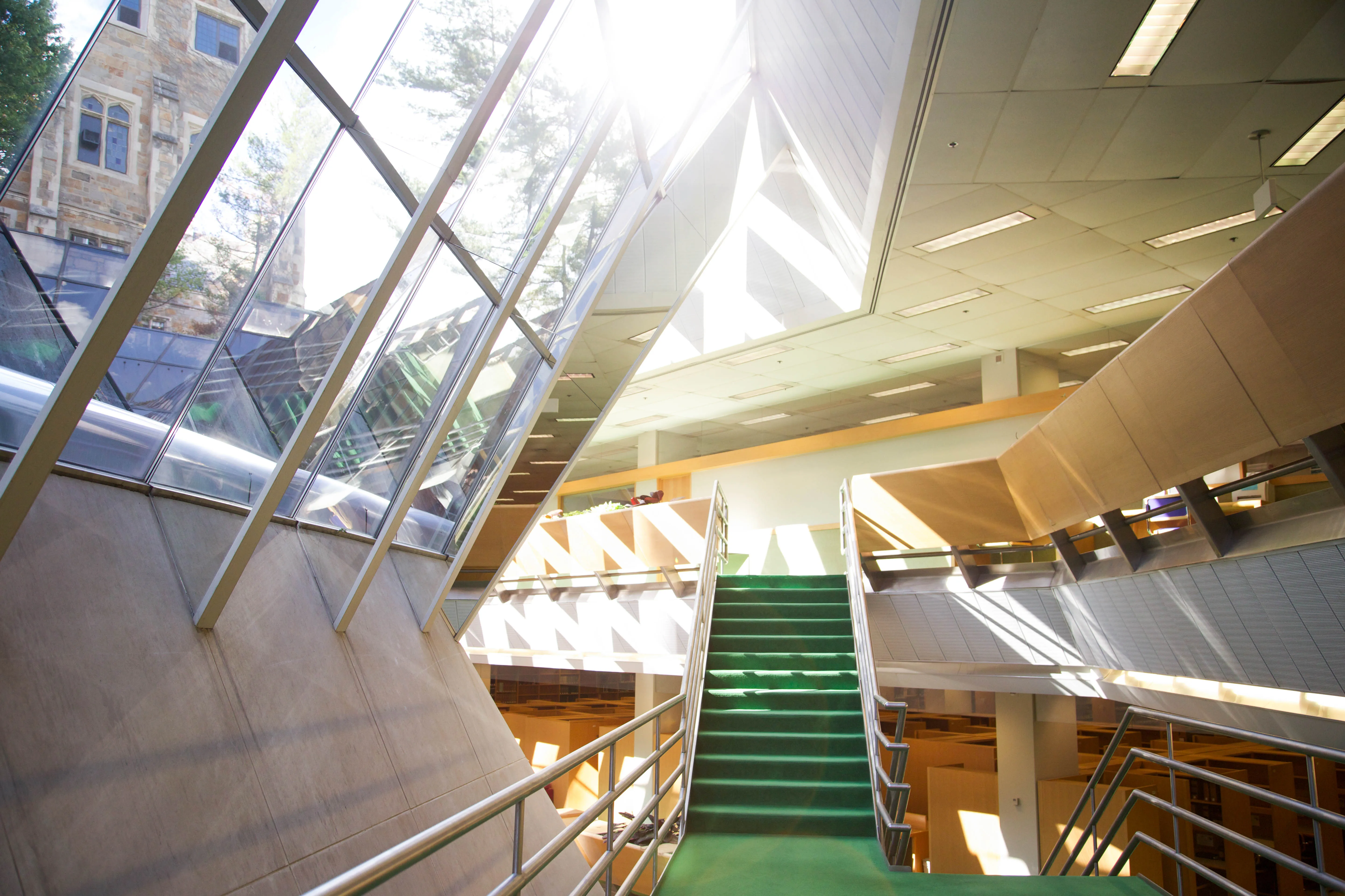 Interior view of the Law Library Staircase leading underground