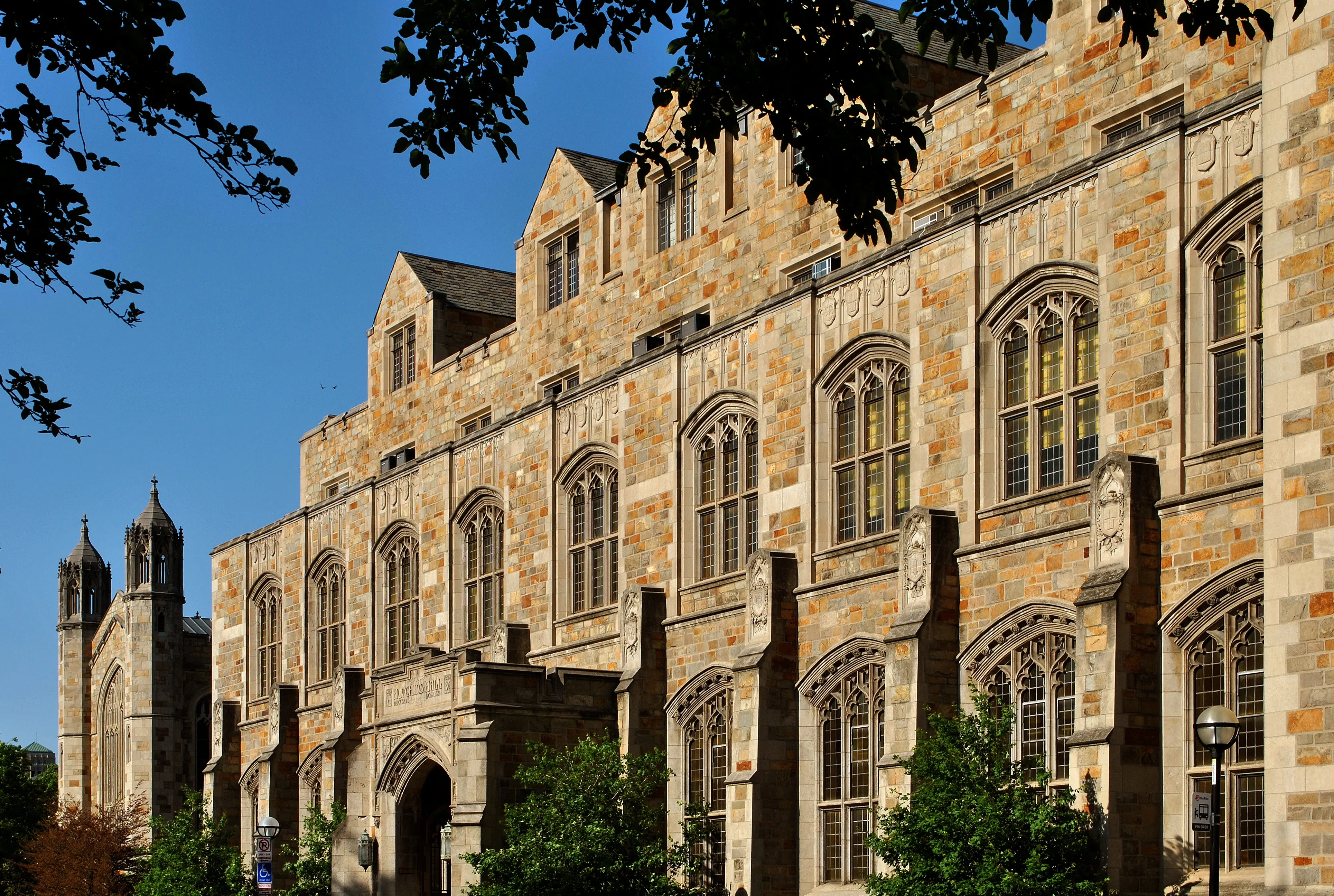 Exterior view of Hutchins Hall during summer