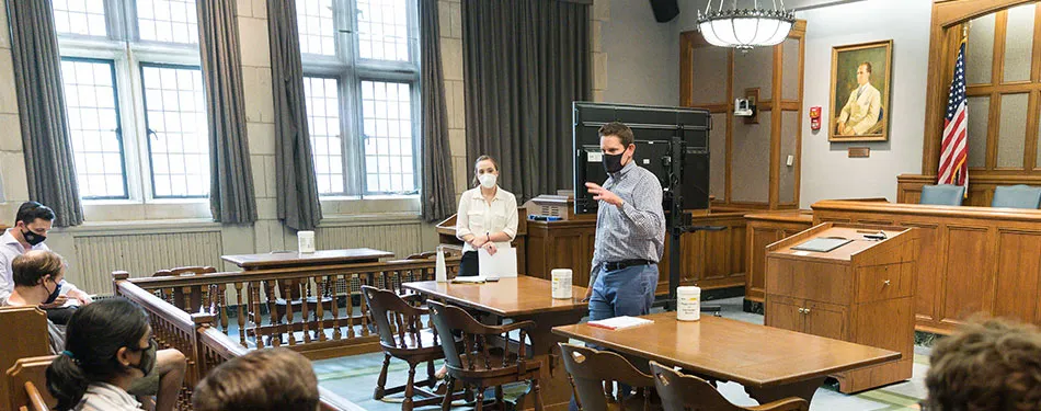 Veterans Legal Clinic, Matthew Andres teaching a class