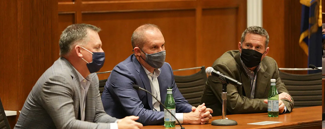 Three People Speaking about the Law of Baseball 
