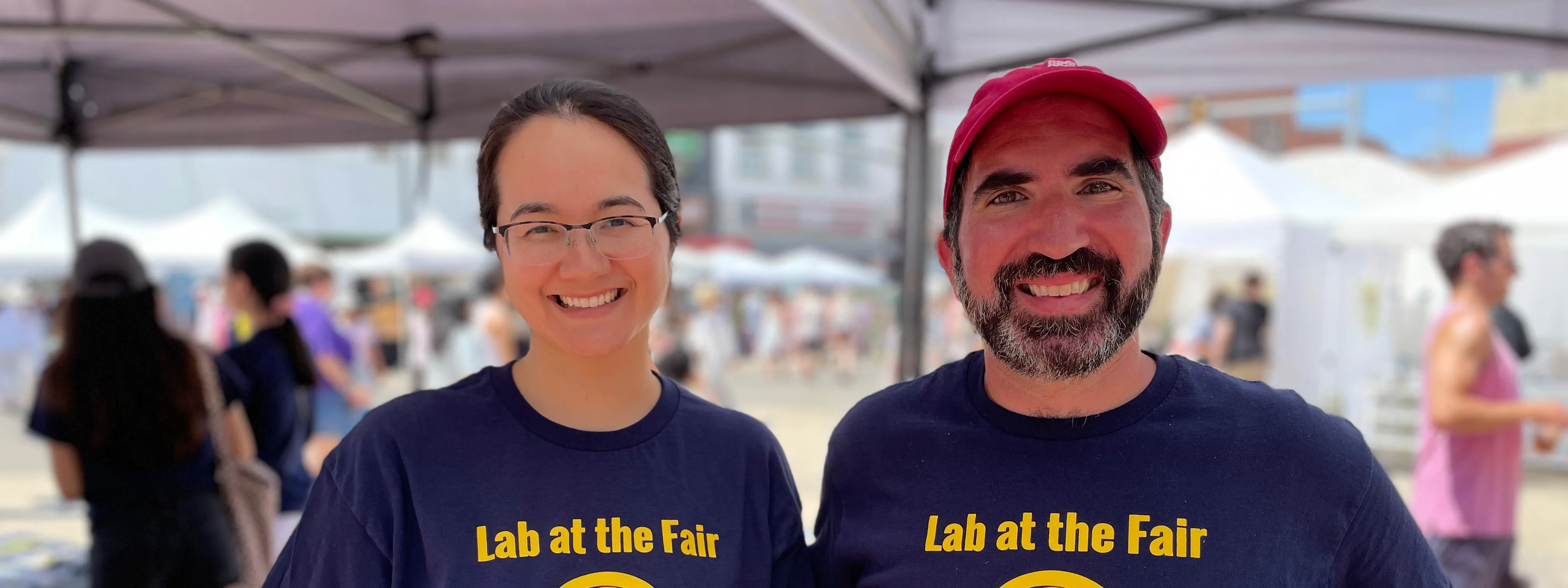 Law Professor Roseanna Sommers and Nicholas Camp smiling while conducting legal research that will contribute to miranda rights and moral dilemmas. 