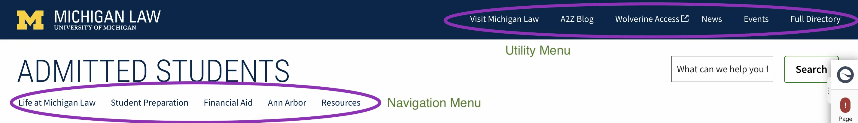 Navigation and Utility Menu Examples.