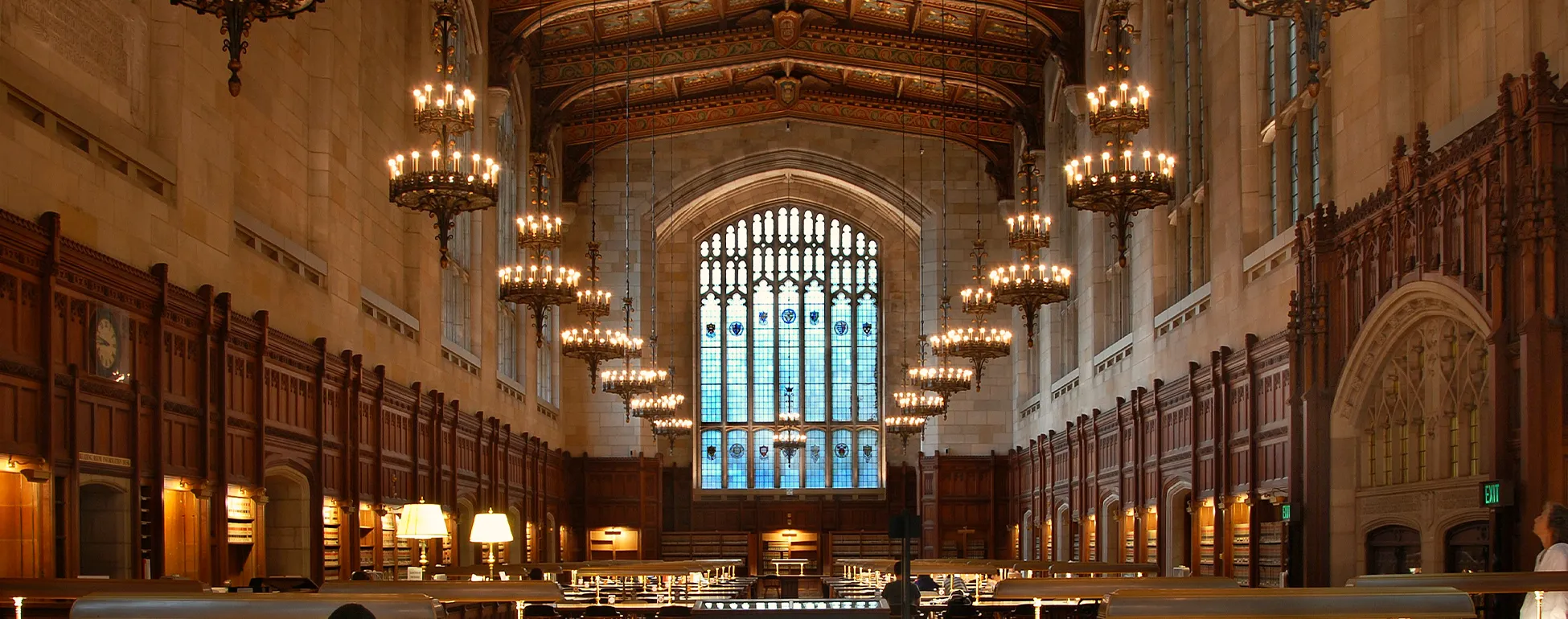 Students studying quietly in the Michigan Law School Reading Room