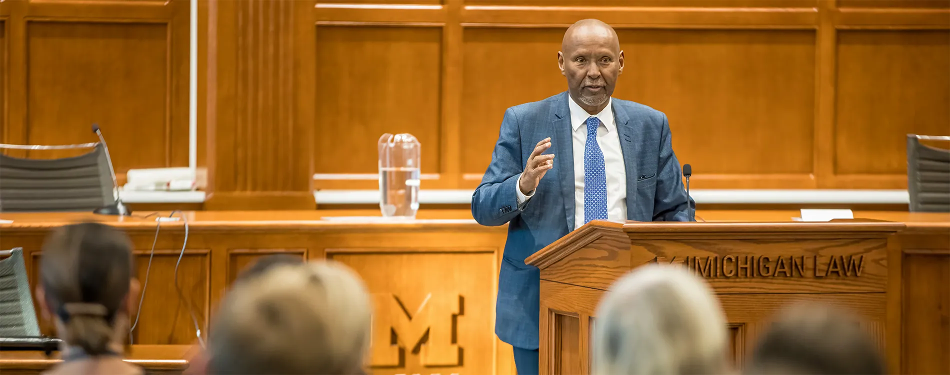 Judge Abdulqawi Ahmed Yusuf of the International Court of Justice (ICJ) lecturing at Michigan Law.