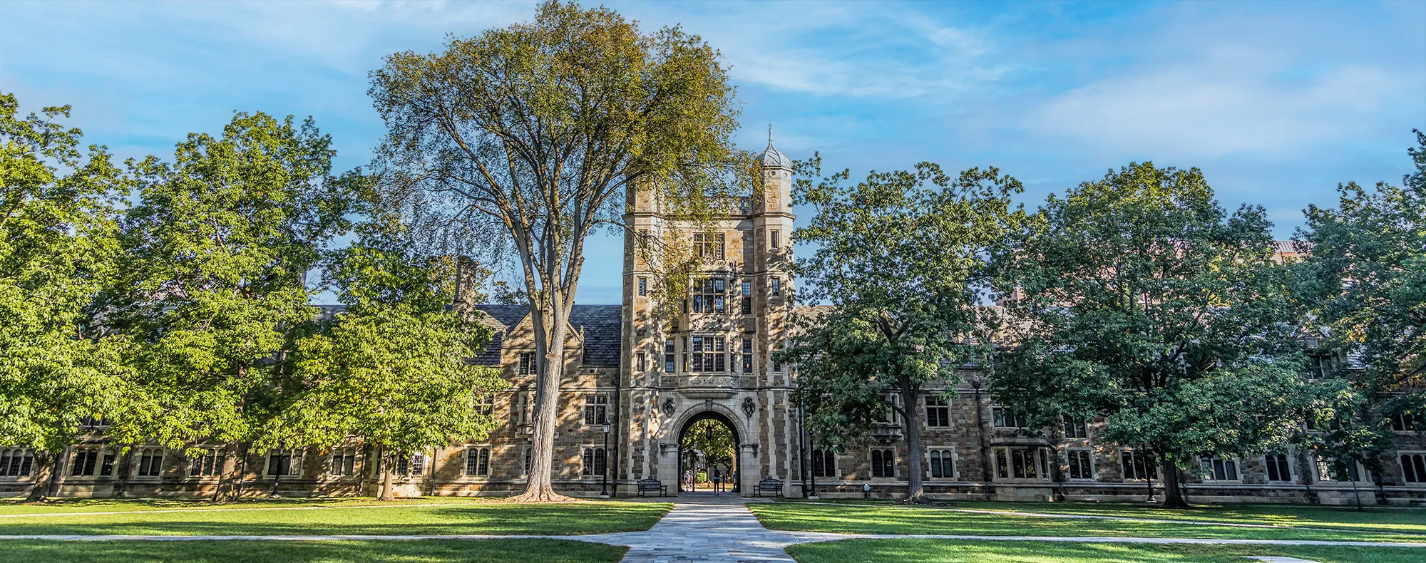 An exterior view of the Lawyers Club from the Law Quadrangle.