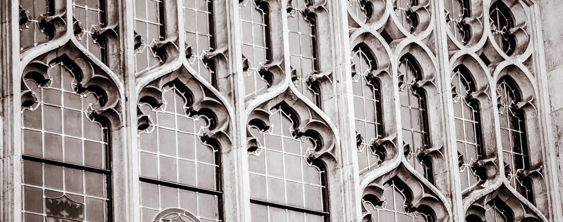 Michigan Law Reading room stained glass windows.