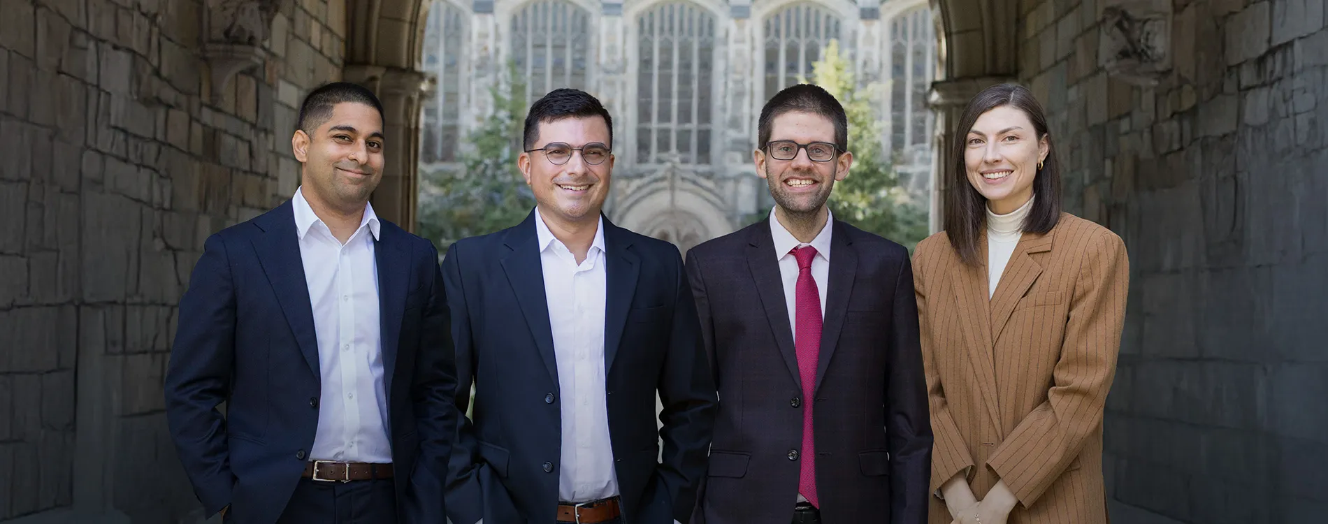 Aabid Allibhai, Edgar Melgar, Andrew Stawasz, and Amanda Leon Michigan Laws new research and teaching fellows.