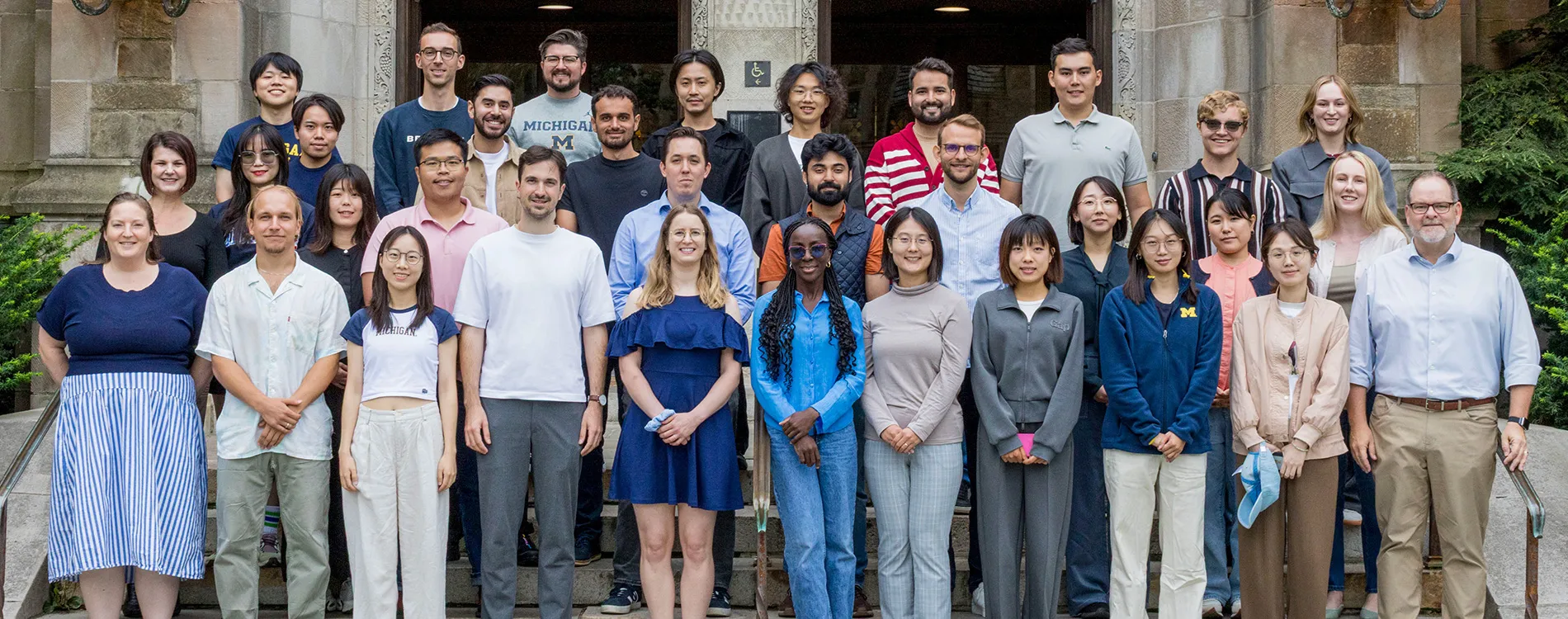 Michigan Law LLM Class of 2026 standing outside of the Reading Room.