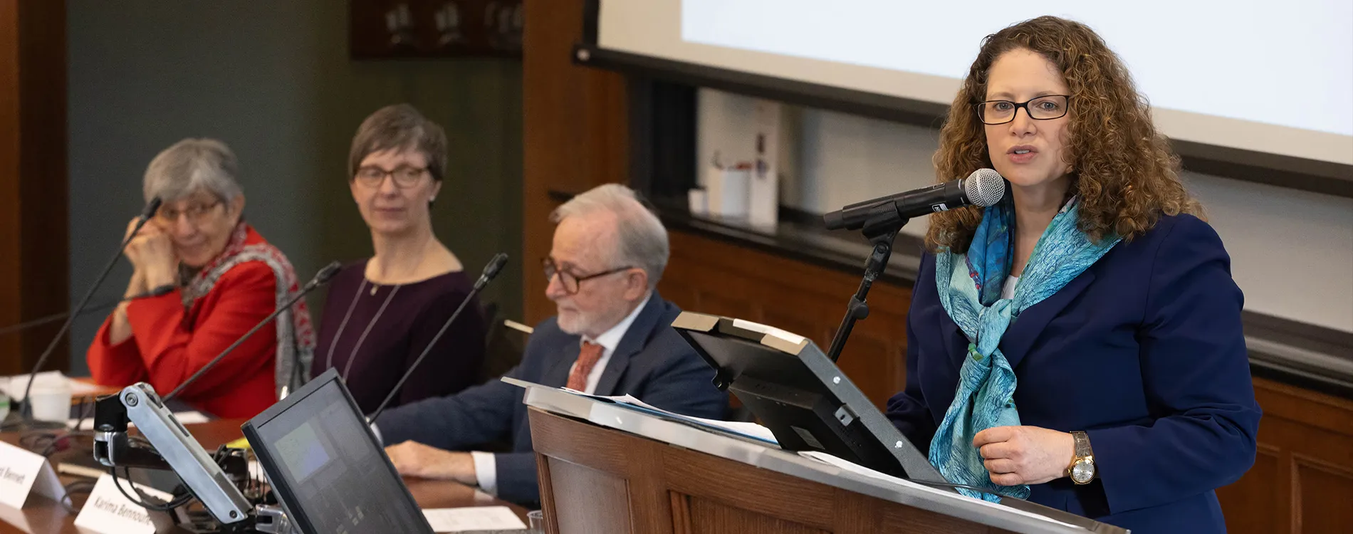 Professor Karima Bennoune speaks at the Gender Apartheid Conference hosted at Michigan Law.