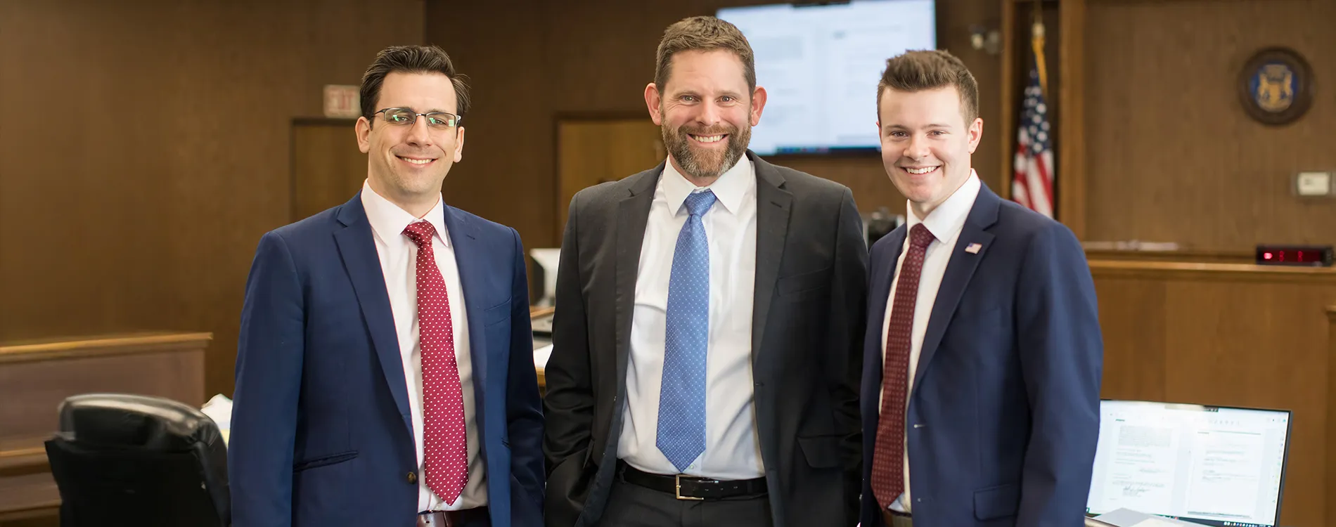 Andrew Schreder, Matt Andres, and Ryan Stults at the Jackson County Circuit Court