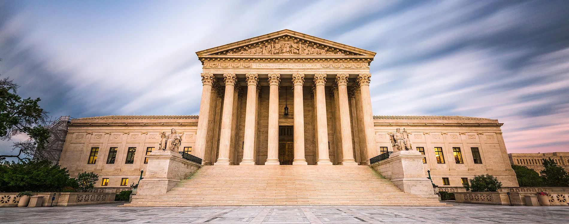 Supreme Court Building at Dusk.