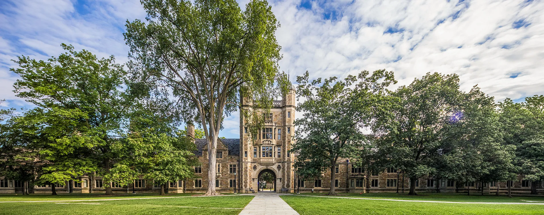 Exterior of the Michigan Law Lawyers Club Archway.