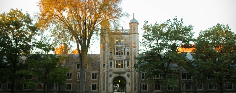  Exterior view of the Lawyers Club during Fall