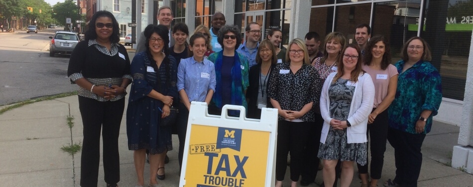 A group shot of Low Income Taxpayer Clinic workers that worked a clinic.