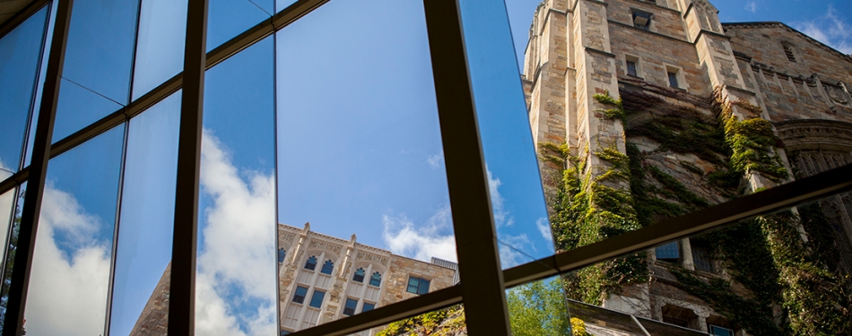 Looking at the Law School Reading Room thru a Window 