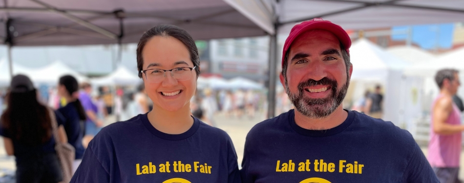 Law Professor Roseanna Sommers and Nicholas Camp smiling while conducting legal research that will contribute to miranda rights and moral dilemmas. 