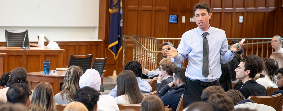 Patrick Barry teaches a class at Michigan Law.