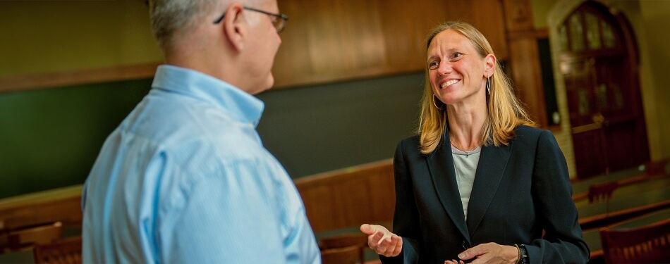Michigan Law Professor Kimberly A. Thomas speaking to Professor Frank E. Vandervort