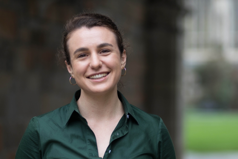 Nadia Sussman smiles in the Law Quad.