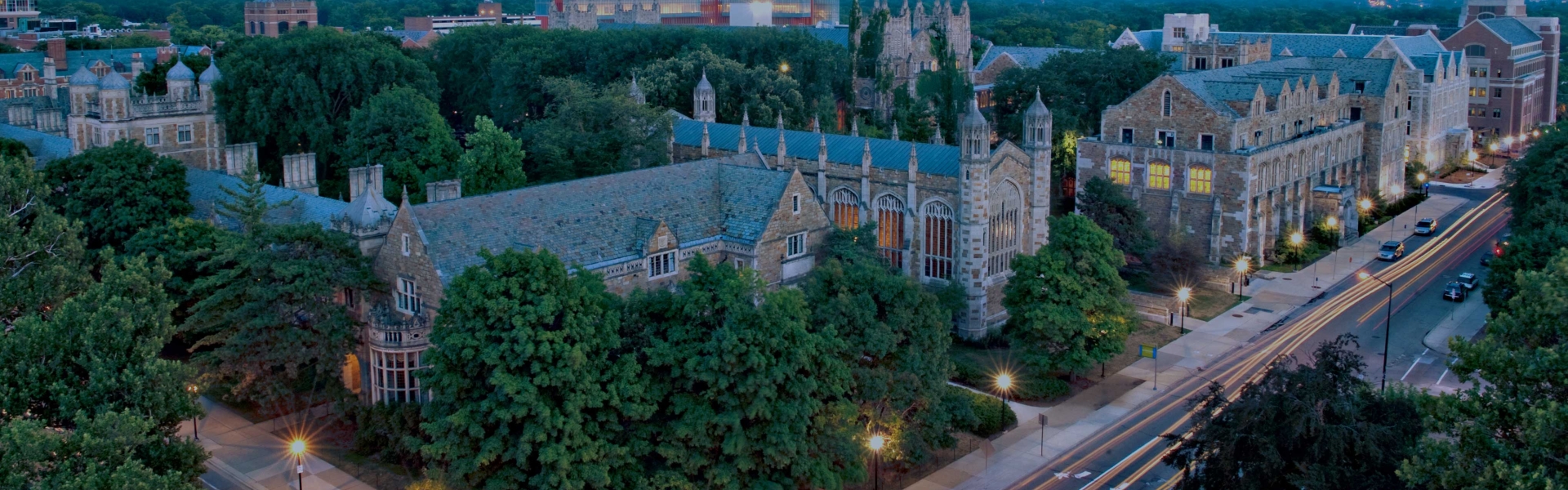 Aerial photo of Michigan Law Schools campus