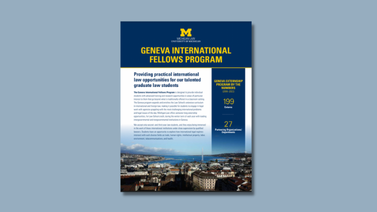 Cover of the 2022 Geneva Externship Program Brochure