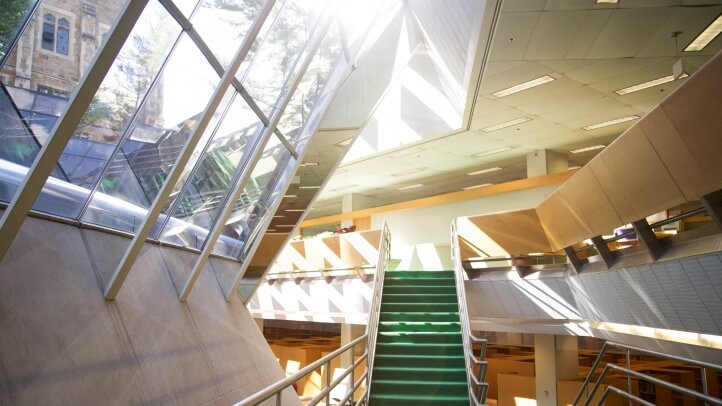 Interior view of the Law Library Staircase leading underground