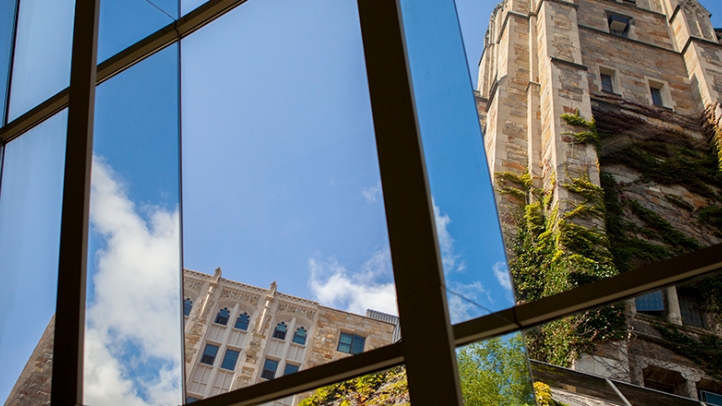 Looking at the Law School Reading Room thru a Window