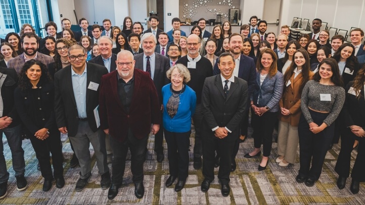 A group of Salzburg Cutler Fellows Program attendees including Michigan Law students and faculty.