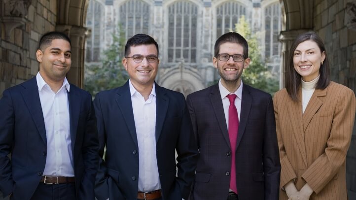 Aabid Allibhai, Edgar Melgar, Andrew Stawasz, and Amanda Leon Michigan Laws new research and teaching fellows.