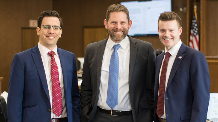 Andrew Schreder, Matt Andres, and Ryan Stults at the Jackson County Circuit Court