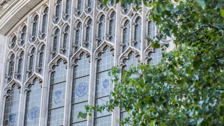 Exterior of a Michigan Law Reading Room Window.