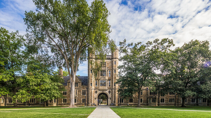 Exterior of the Michigan Law Lawyers Club Archway.