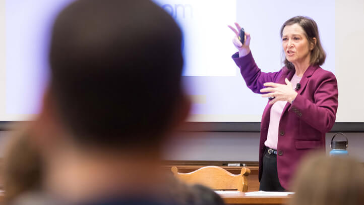 Barbara McQuade teaching class at Michigan Law.