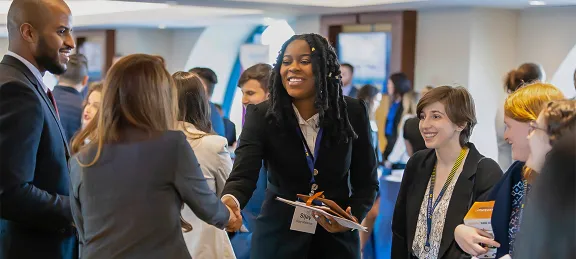Michigan Law students meet with legal employers during an Office of Career Planning event.